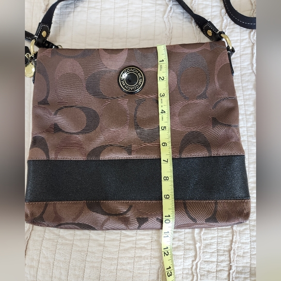 Coach Signature Crossbody Handbag Purse, Brown and Black - Picture 16 of 16